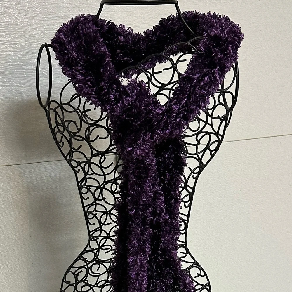 NEW Purple Fuzzy Soft Multifunctional Ladies Scarf Size O/S NWOT